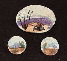 Landscape post earrings, pin